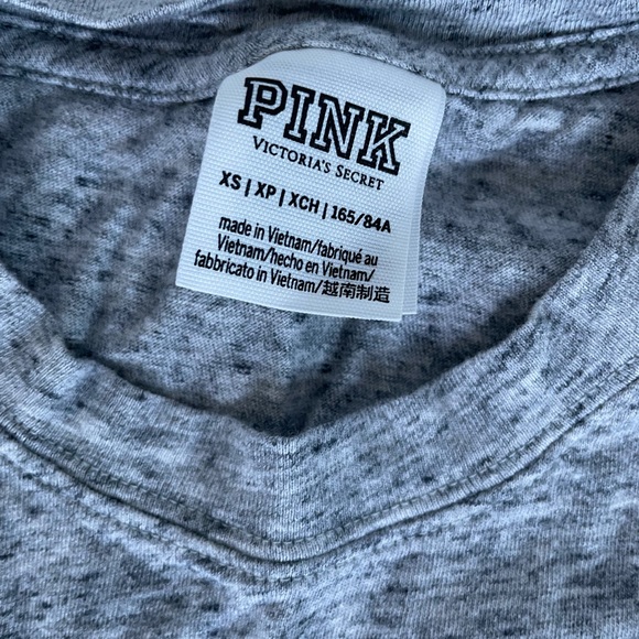 PINK Grey Long-Sleeve Oversized Tee - Picture 2 of 3